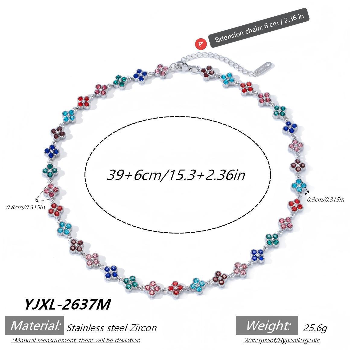 Clover Diamond Luxury Women s Colorful Stainless Steel Necklace