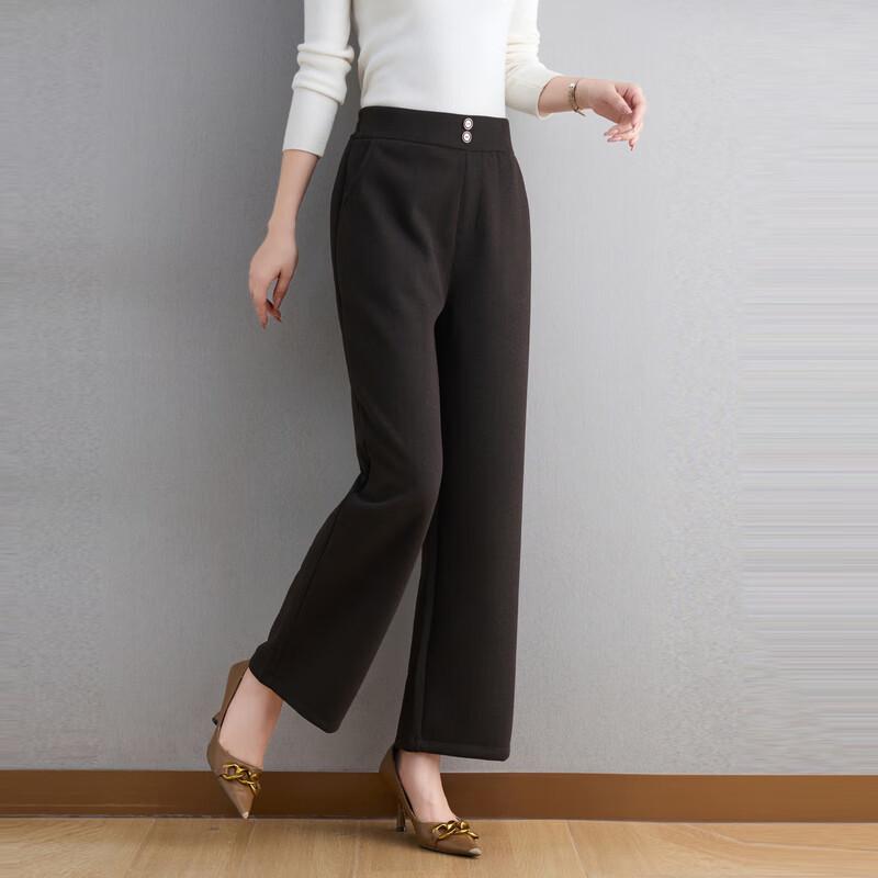 Mo'ou Women's High-Waisted Loose Wide-Leg Tailored Trousers