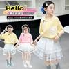 Girls' summer skirt set, new children's clothing, medium and large children's beautiful and good-looking T-shirt skirt two-piece set