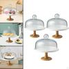 Stand Glass Cover Serving Tray Cheese Dessert Storage Wooden for Appetizer Bread Wedding Party