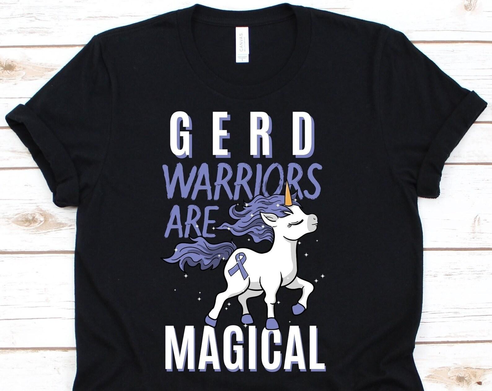 GERD Warriors Are Magical Shirt, Cute Unicorn Gastroesophageal Reflux Disease T-shirt, Awareness Gift For Gastric Reflux Disease Fighter 3XL