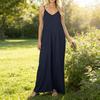 Summer Loose Cami Dress for Women V Neck Sleeveless Floor Length Boho Sundress Flowy