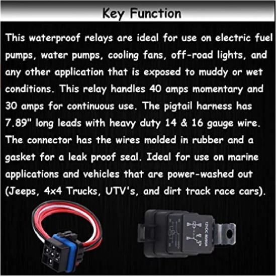 80A/60A 50A/30A 12V Waterproof Automotive Relay With Socket 5-Pin Relay Switch For Marine Automotive Fan Multi-purpose Relay kit