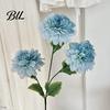 Silk Floral Arrangements Artificial 3 Head Dahlia Flowers, Realistic Fabric Arrangement, Long Stem Fake Dahlias Adjustable Flowers for Home