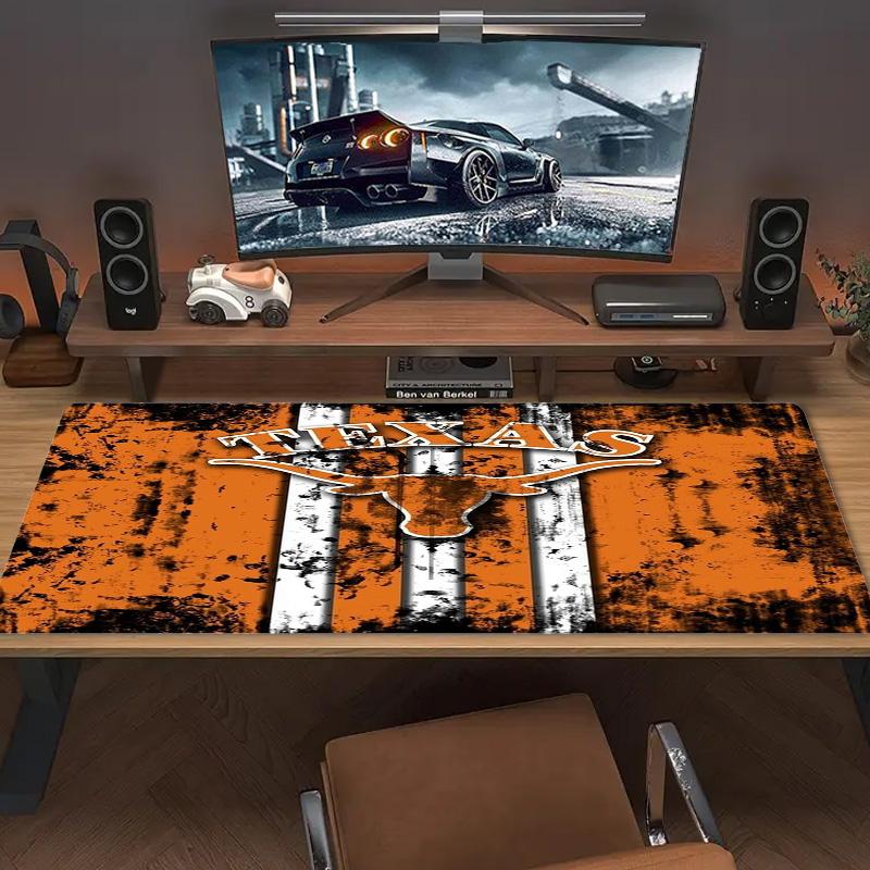 Texas Longhorns Color Mouse Pad Large Gaming Table Cushion Non-slip Laptop Tablet Big Mousepad XXL Mat Mini PC Playmat With Lock edge