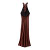 Spring 2025 Women's Elegant Slim Backless Silk Satin Halter Dress