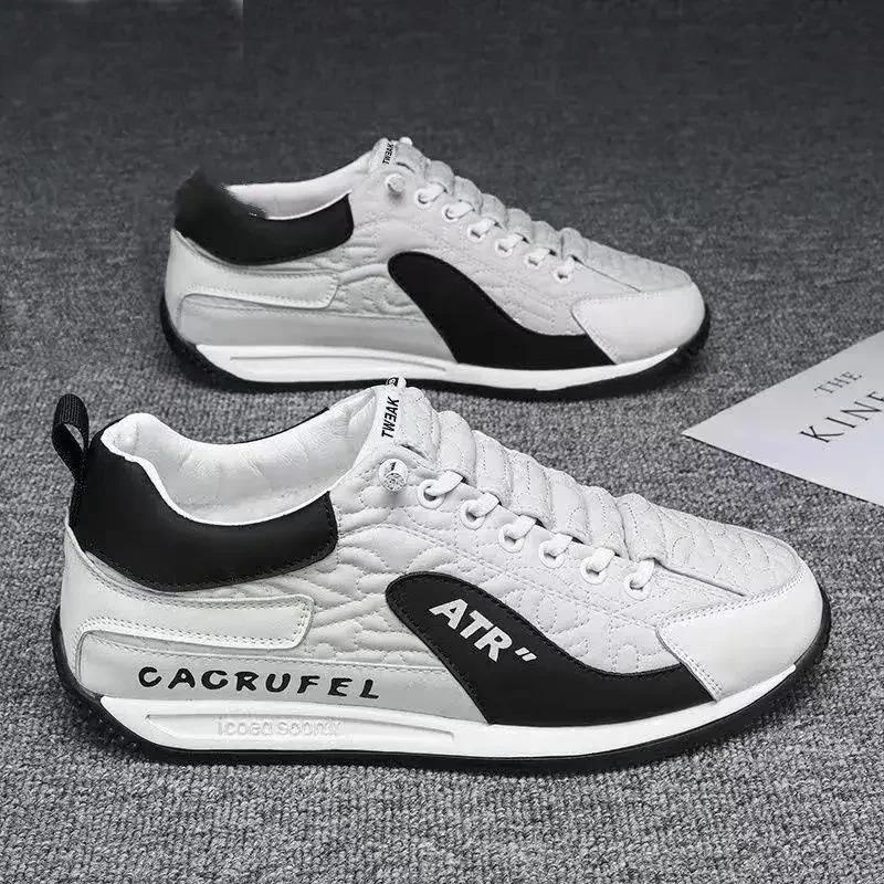 Fashion Leather Men Shoes Sneakers Trend Casual Shoes Breathable Leisure Male Sneakers Non-slip Footwear Men Vulcanized Shoes zapatos