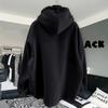 High-Quality Oversized Half-Zip Hoodie - Solid Color, Breathable Patchwork Design for Spring & Autumn