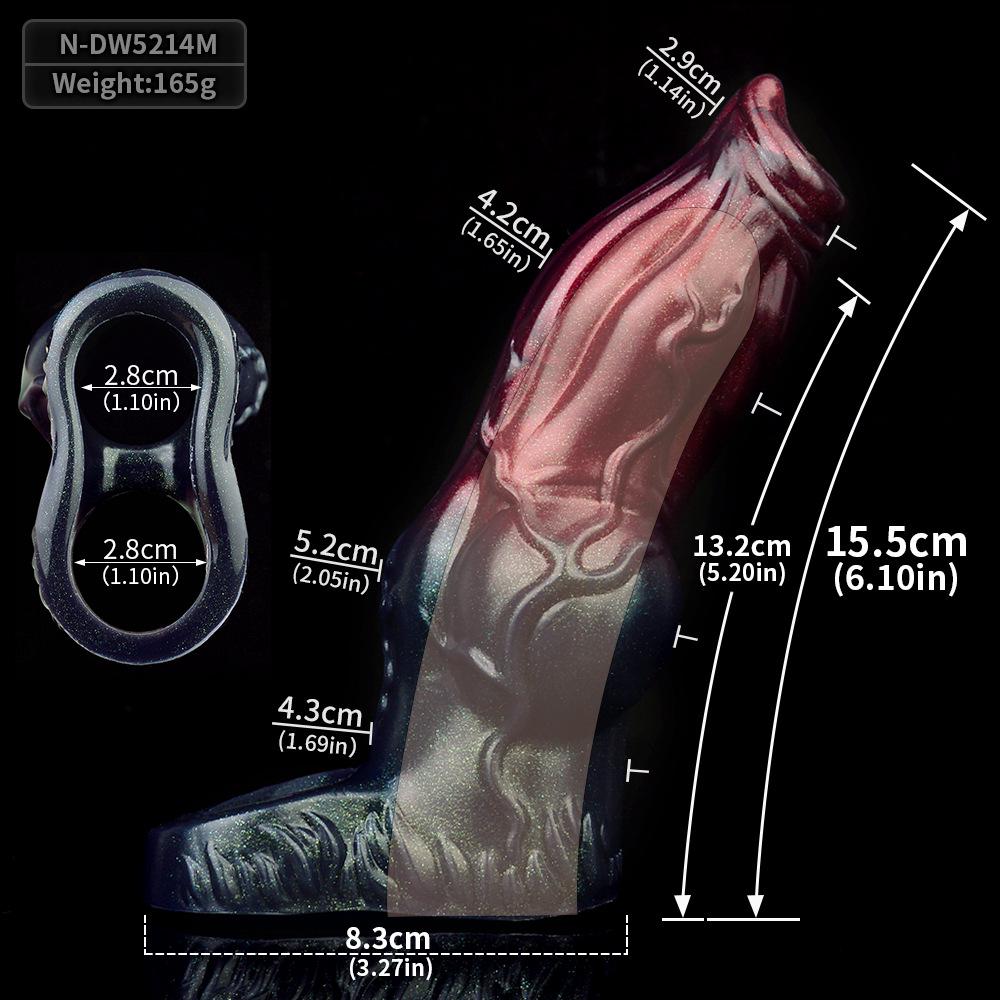 N-5214 Men's Thickened Silicone Wolf Tooth Sleeve - Enlarged Erotic Knot Design.