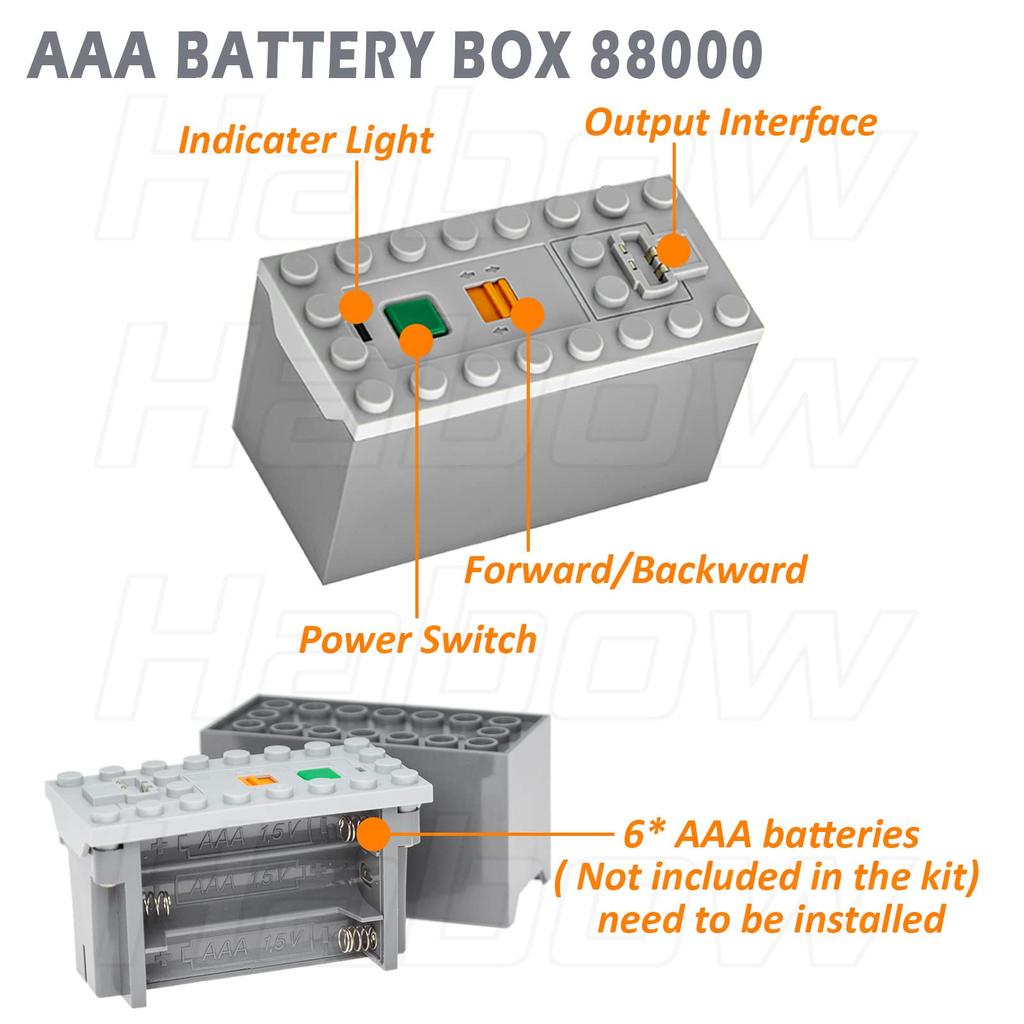 Habow 45 Pieces Power Function Technic Parts Kit: Includes M Motor, L Motor, XL Motor, Train Motor, Servo Motor, AA Box, AAA Box, Power Function