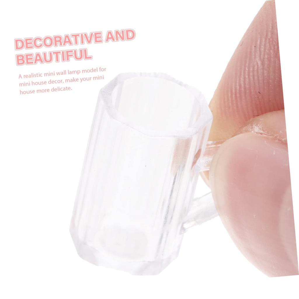 KOMBIUDA Set of 20 Miniature Beer Mugs, Clear Plastic, 1.5x1.0 Inch, for Dollhouse, Photo Props, Model Decoration, Mini House Decoration