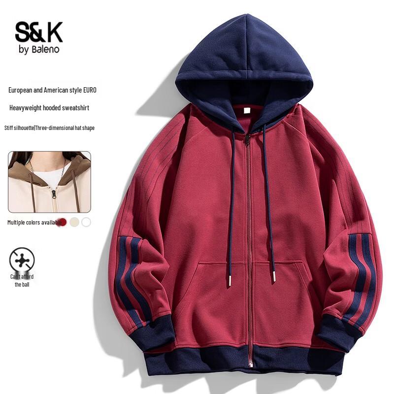 Baleno S&K Series Unisex Colorblock Hooded Cardigan