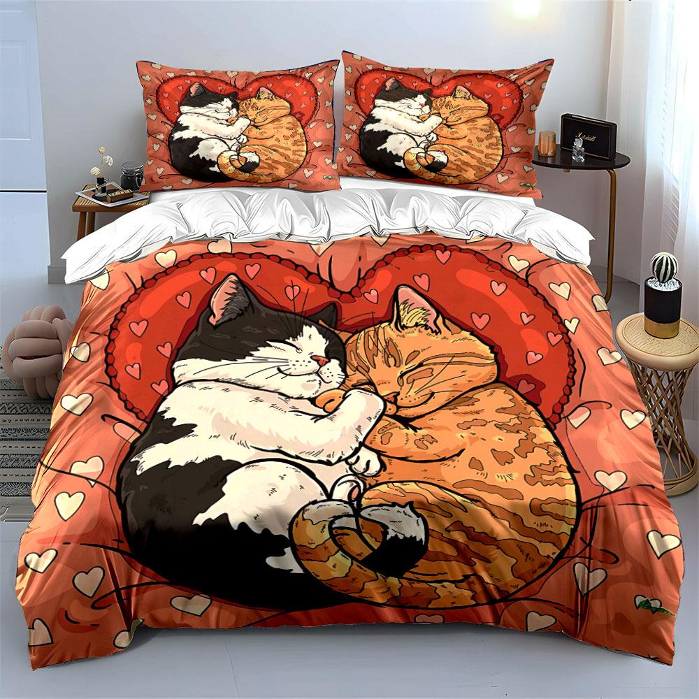 Cartoon Dog Heroes Print Set Bedding Duvet Cover Set Duvet Cover Pillowcases (1*Duvet Cover 2*Pillowcases, without duvet insert)