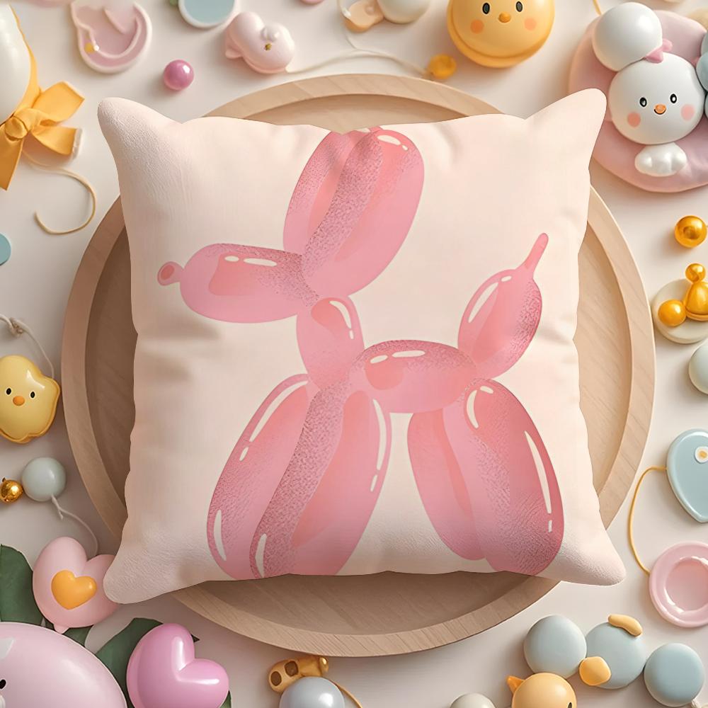 Bows Cherry Balloon Puppy Butterfly Cushion Cover Plush Fabric Soft Double-Sided Printed Sofa Warm Winter Home Gift Pillow Cover