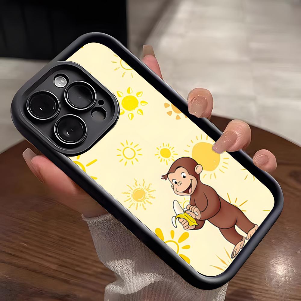 Curious George Affe Handyhülle Für IPhone 17 Pro Max 15 Pro 16 14 Plus 12 13 Mini 11 Pro Stoßfeste Weiche Hülle