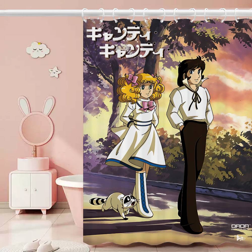

Anime Manga Candy Shower Curtain - Water-Repellent And Leak-Resistant, Mold And Mildew Resistant For 90x180 cm