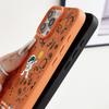 Cartoon Astronaut Pattern Leather Texture Phone Case for iPhone 16 Pro 15 14 13 12 Pro Max 11 Shockproof Tpu Soft Matte Slim Cover