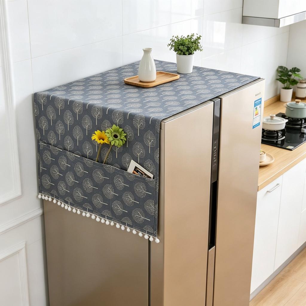 70X170cm Cotton Linen Multi Functional Refrigerator Dust Cover