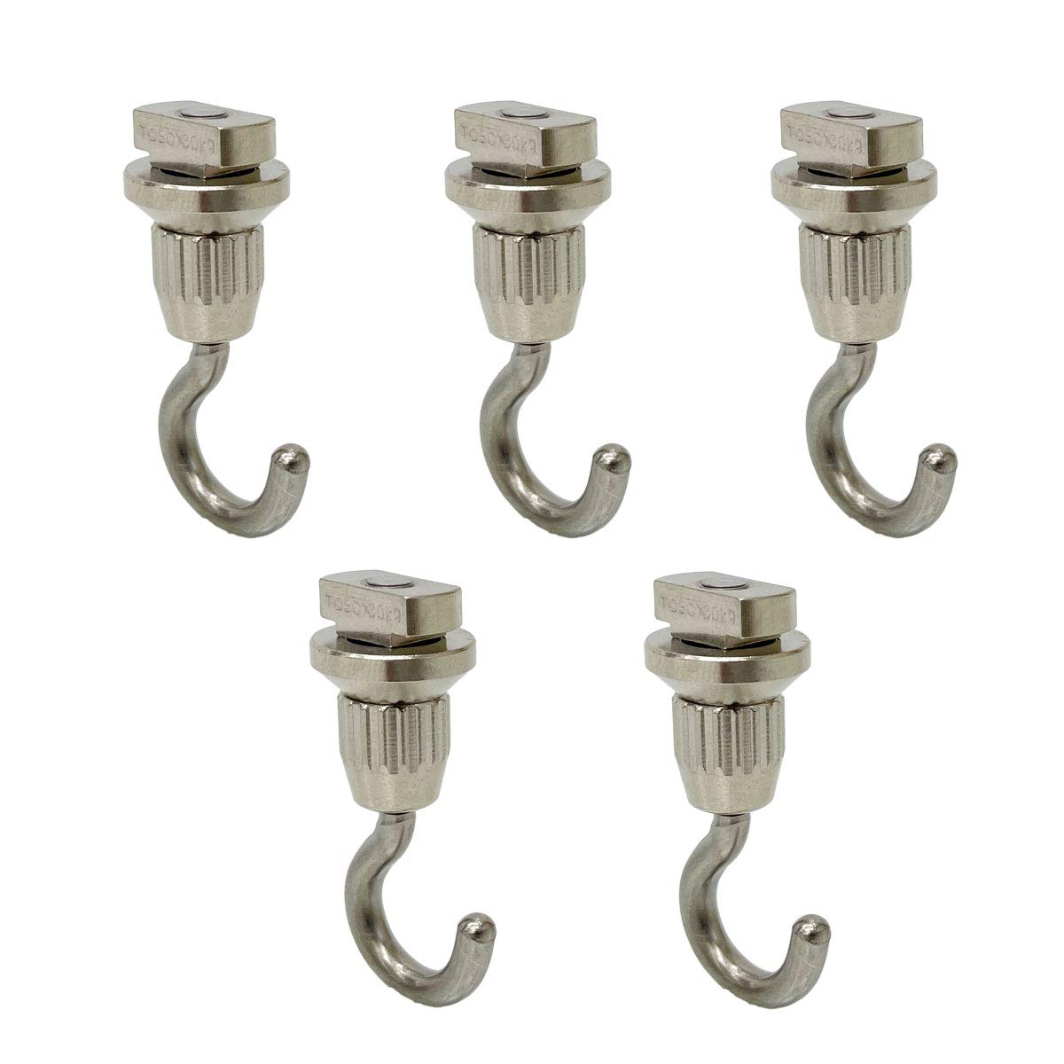 

TOSO Picture Rail T-Hooks 30A, Hook A (Ceiling Mount), Post-Installation Type, Natural (Silver), Pack of 5