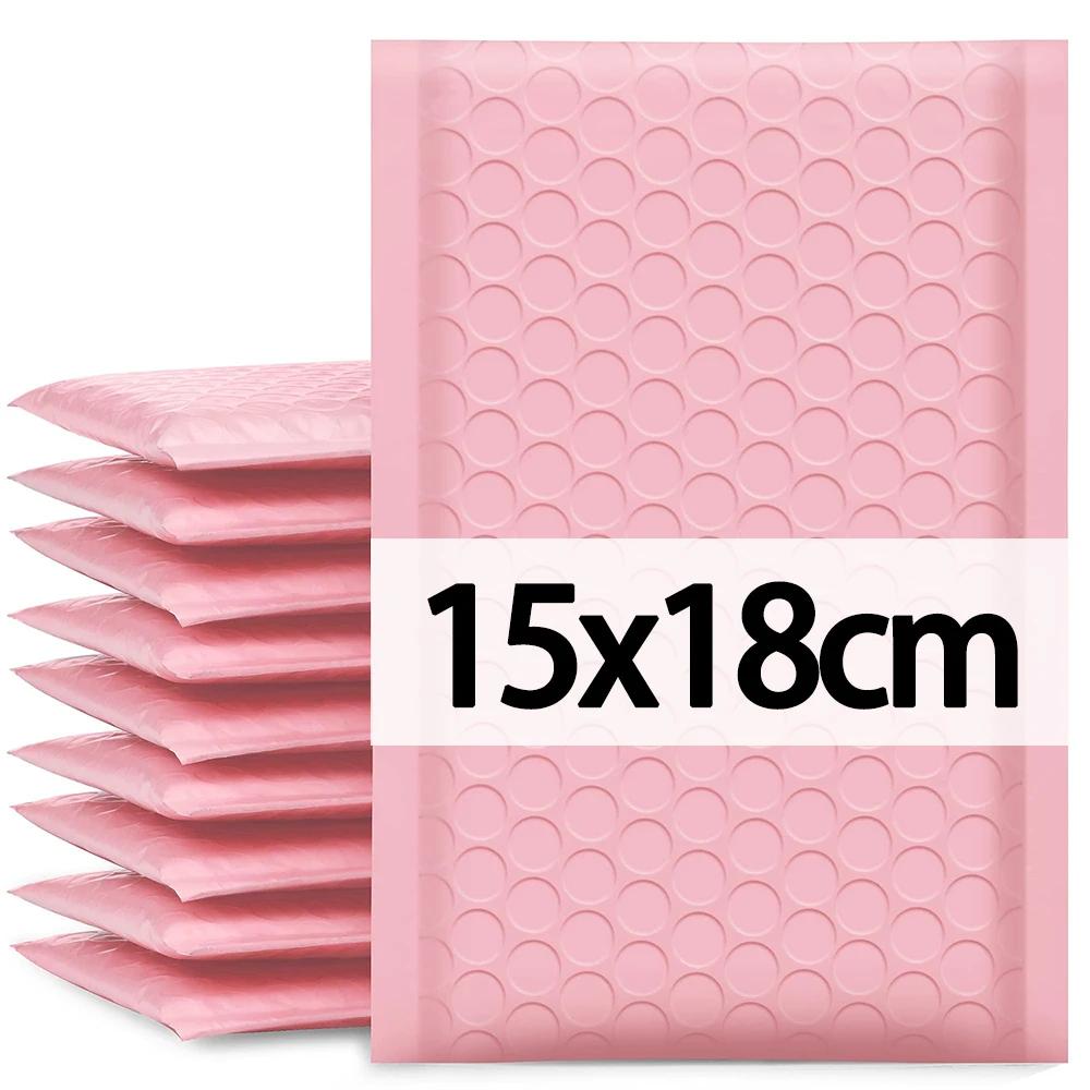 100/10x Pink Bubble Bag Various Size Bubble Mailers Self Seal Padded Envelopes Pink Gift Bags for Small Businesses Home Storage