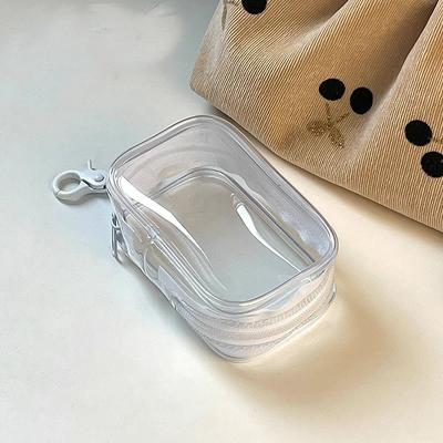 Organisateur de Bijoux Boîte de Rangement Transparente Pochette Boîte Mystère Boîte en Plastique Sac de Poupée Mignon avec Porte-clés Étui Anti-poussière