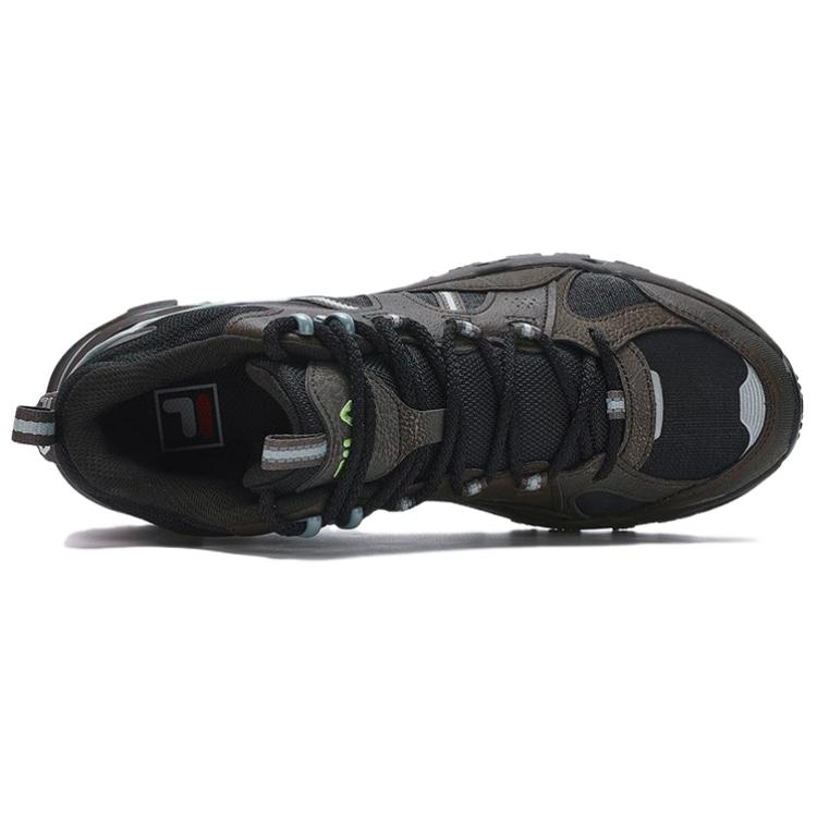 FILA Trek 1S Mesh Fabric Synthetic Leather Retro Versatile Shock Absorbing Wear Resistant Low Top Casual Shoes Men sneaker Dark-Brown F12M342129FBW