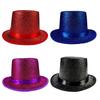 Bright Color Magicians Hat for Women Men with Belt Tall Hat Adult Theme Party Costume Hat Stage Performers Hat