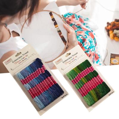 12 Piezas/Paquete Hilo de Bordar Buena Resistencia Serie Degradado Multicolor Fuerte Que No Se Desvanece Resistente al Desgaste
