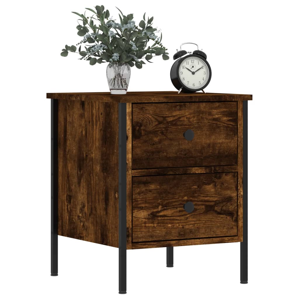 Nightstand Smoked Oak 40x42x50 Cm Engineered Wood