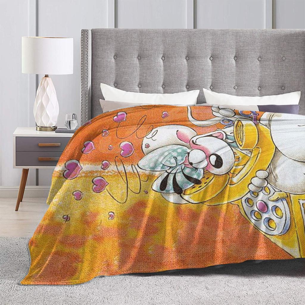 Diddl Cartoon Plush Blanket Boy Girl  Flannel Throw Blanket For Couch Chair Soft Warm Custom Quality Bedspread Gift Idea