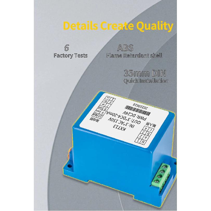 Analog Voltage Sensor Three-Phase 4-Wire AC220V 4-20mA RS485 Output AC 380V 465V Voltage Transmitter