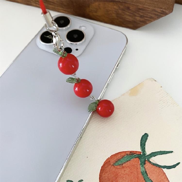 Novelty Tomato with Leaf Girl Keychain Charm Pendant Accessory for School Travel and Everyday Styles Daily Casual Use