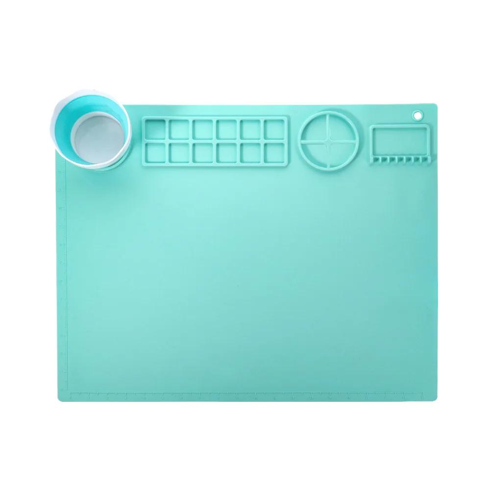 1 stk Vaskbar Silikon Håndverk Graffiti Malematte Barnas DIY Silikon Maling Vaskbar Pigmentpalett Malepute