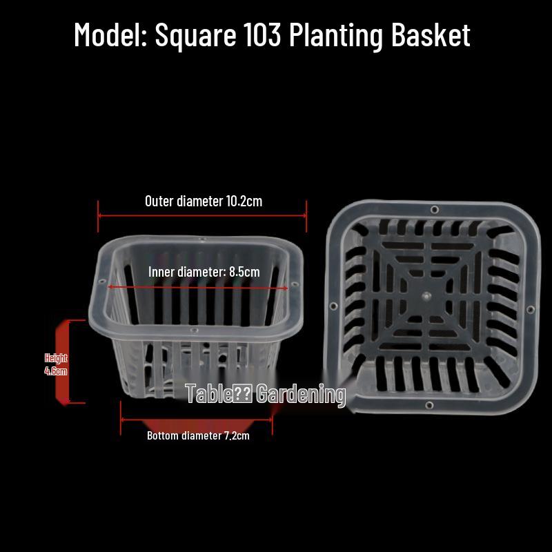 Transparent Square Orchid Hydroponic Pot with Observation Basket