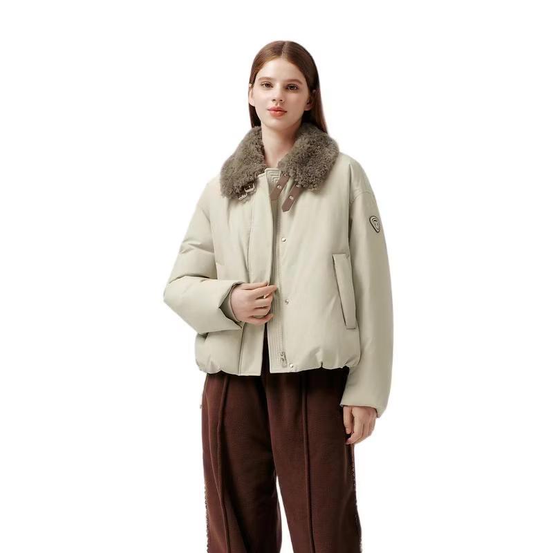 TANBOER Women's Detachable Lamb Wool Collar Down Jacket TB5530332Z