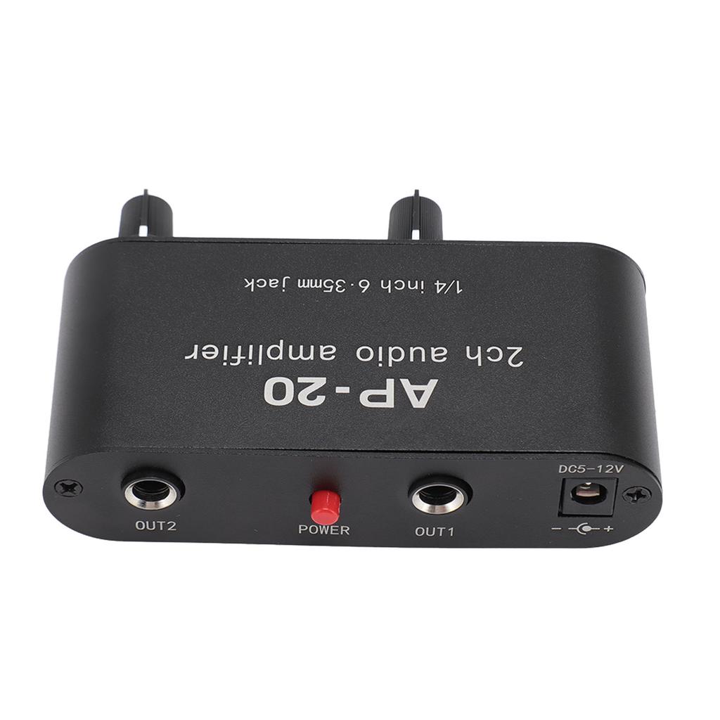 2 Channel Sound Amplifier Balanced 1/4 Inch 6.35mm Gain Independent Adjustment Stereo Sound Amplifie