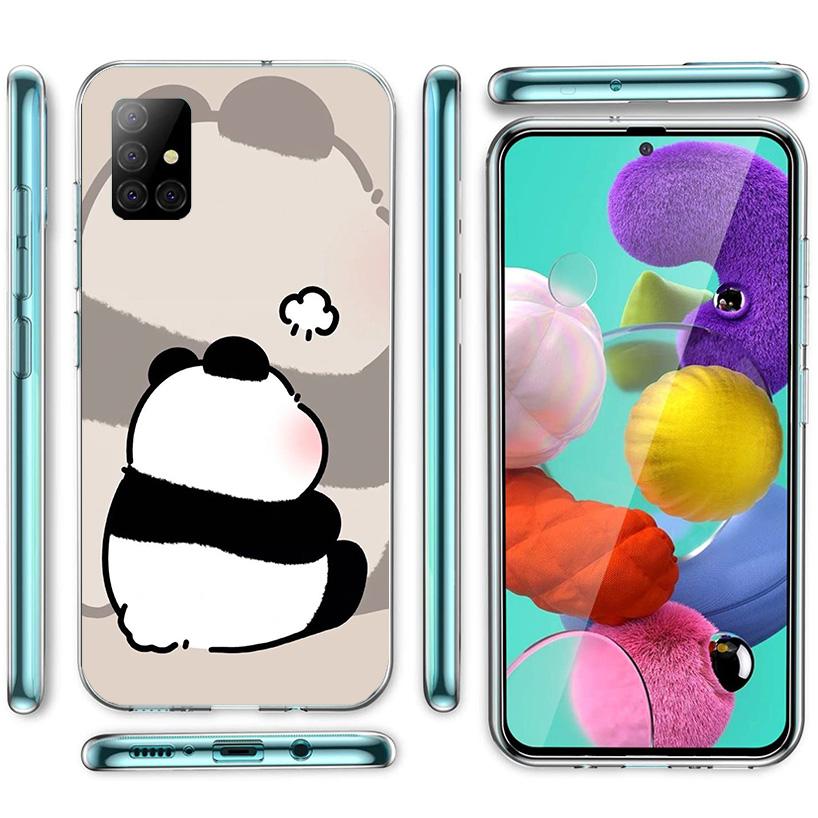 Cartoon Cute Panda Bear Phone Case For Samsung Galaxy A52 A32 A22 A12 A51 A31 A50S A30S A20S A10S Note 20 Ultra 10 Plus S10 A72