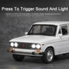 1/24 LADA 2106 Alloy Scale Car Model Diecast Vehicles Car Toys with Sound and Light Toys Collection for Boys Birthday Gift Kids