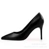 High Heels Damen 2025 neue große schwarze dünne Ferse spitzer leichter Mund Wildleder professionelles Temperament Student Etikette Schuhe