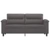 2 Seater Sofa Gray 140 Cm Faux Leather