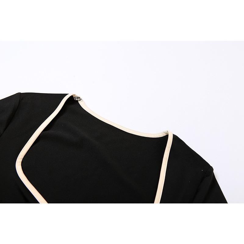 Women's Summer Short Sleeve Square Neck T-Shirt Slim Low Waist Micro Pants Set