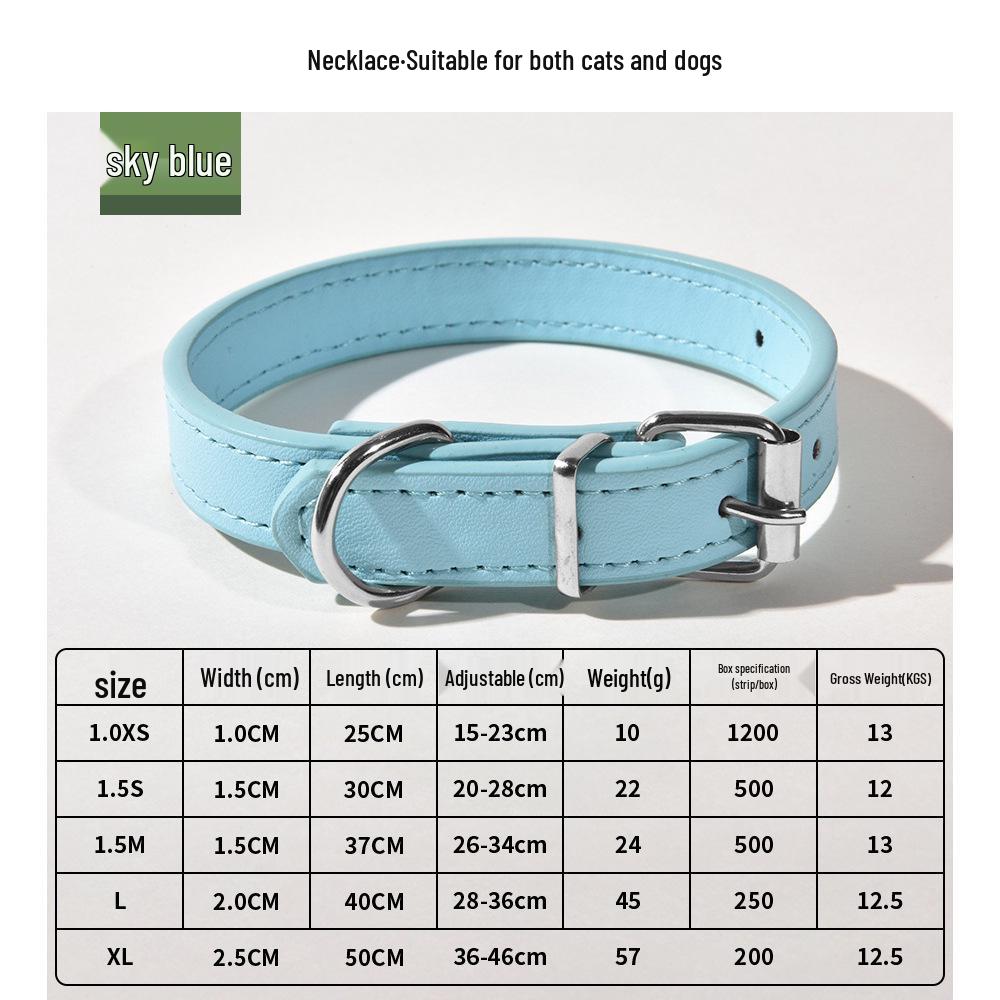 PU Leder Hundehalsband für kleine & mittelgroße Rassen - Stilvolles Katzen- & Hunde-Halsaccessoire für Spaziergänge im Freien