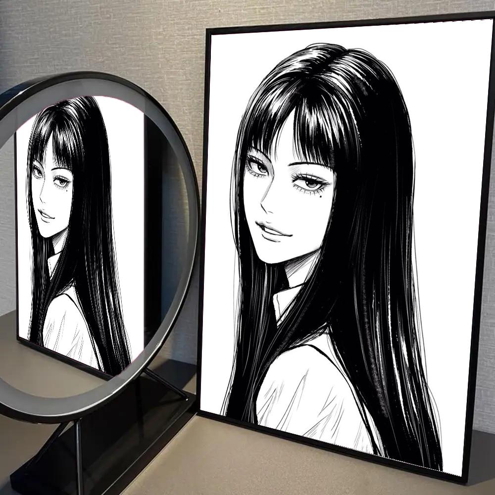 1 szt. Japoński Horrorowy Komiks z lat 80. Tomie Figurka Plakat Samoprzylepna Sztuka Wodoodporny Papier Naklejka Dekoracja Ściany