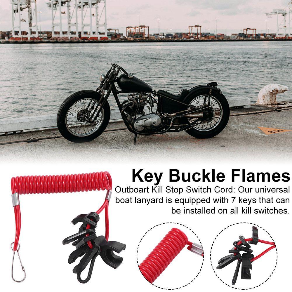 Stretchable Kill Switch Key Lanyard Tether Cord Red Boat Outboard Engine Kill Stop Switch Boat