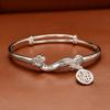 Pulseira de cobre branco finamente trabalhada com amuleto da sorte, design de nicho estilo antigo, nova pulseira estilo chinês, presente para namorada
