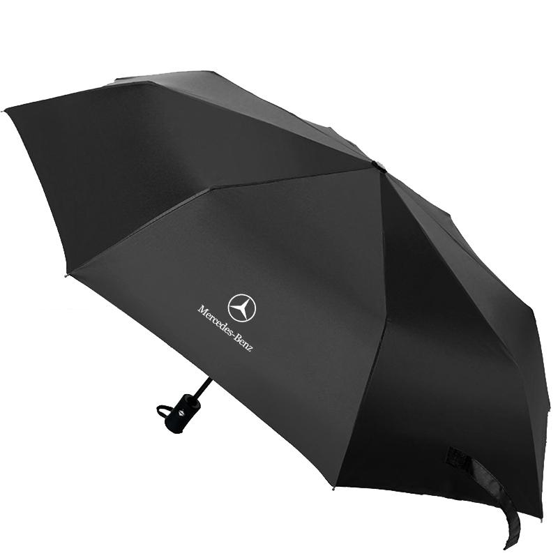 1Pcs Car Portable Folding Automatic Three Folding Umbrella Sunshade For Mercedes-Benz AMG W247 W176 W177 W207 W203 W204 GLA GLC X253 GLK GLA Class