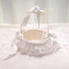 Lace Wedding Flower Basket Satin Crafted Flower Girl Basket Western Style Handheld Basket  Party
