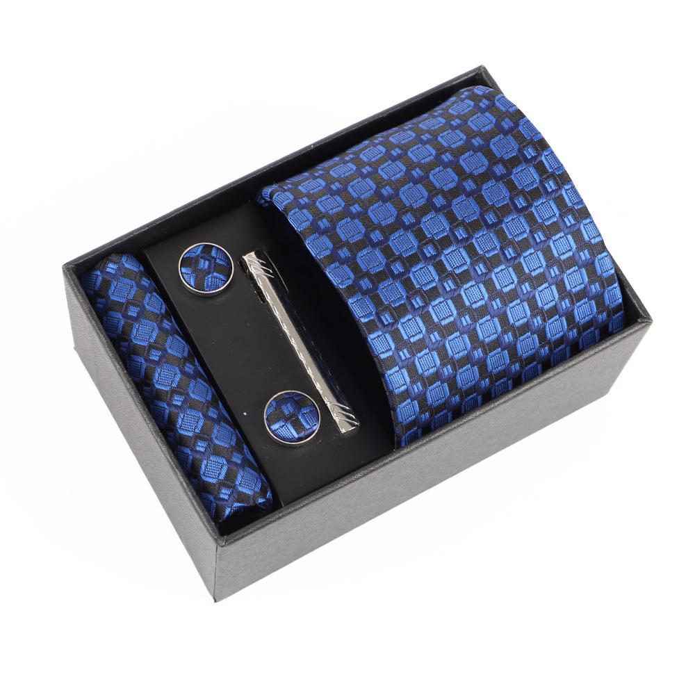 Luxe Heren Jacquard Borduurdas Cadeauset met Gepersonaliseerd Logo Ontwerp