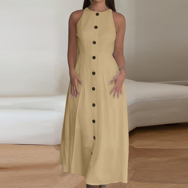 

ZANZEA Womens Summer Casual Round Neck Loose Sleeveless Dress 5XL