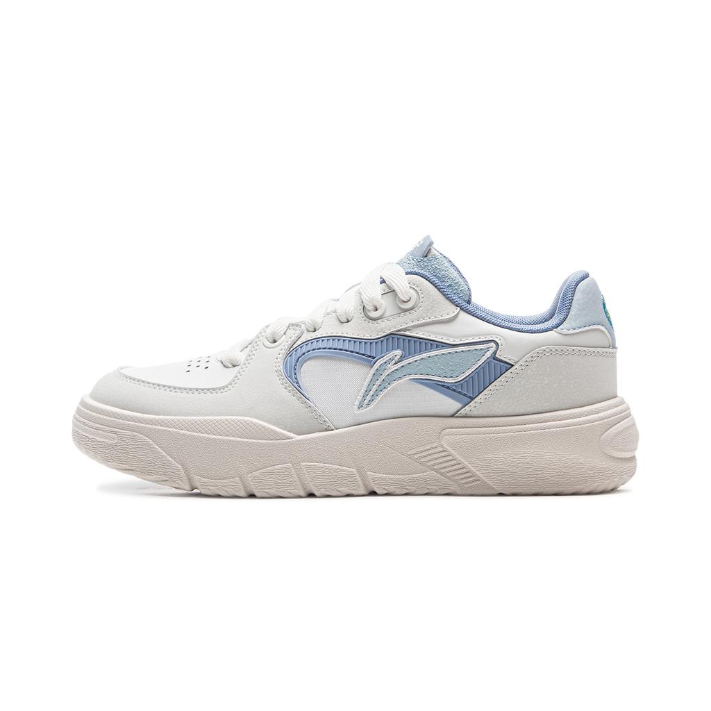 Li-Ning Comfortable Fashion Durable Non-Slip Low-Top Casual Shoes Women Sneaker White Gray Blue AGCU582-1